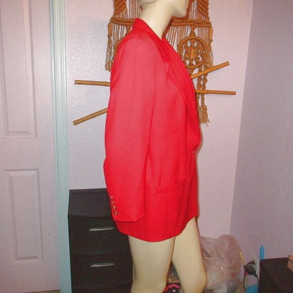 Vtg Austin Reed Women's Blazer Jacket Size 12 Red Worsted Wool Lined Pockets USA - Picture 8 of 12